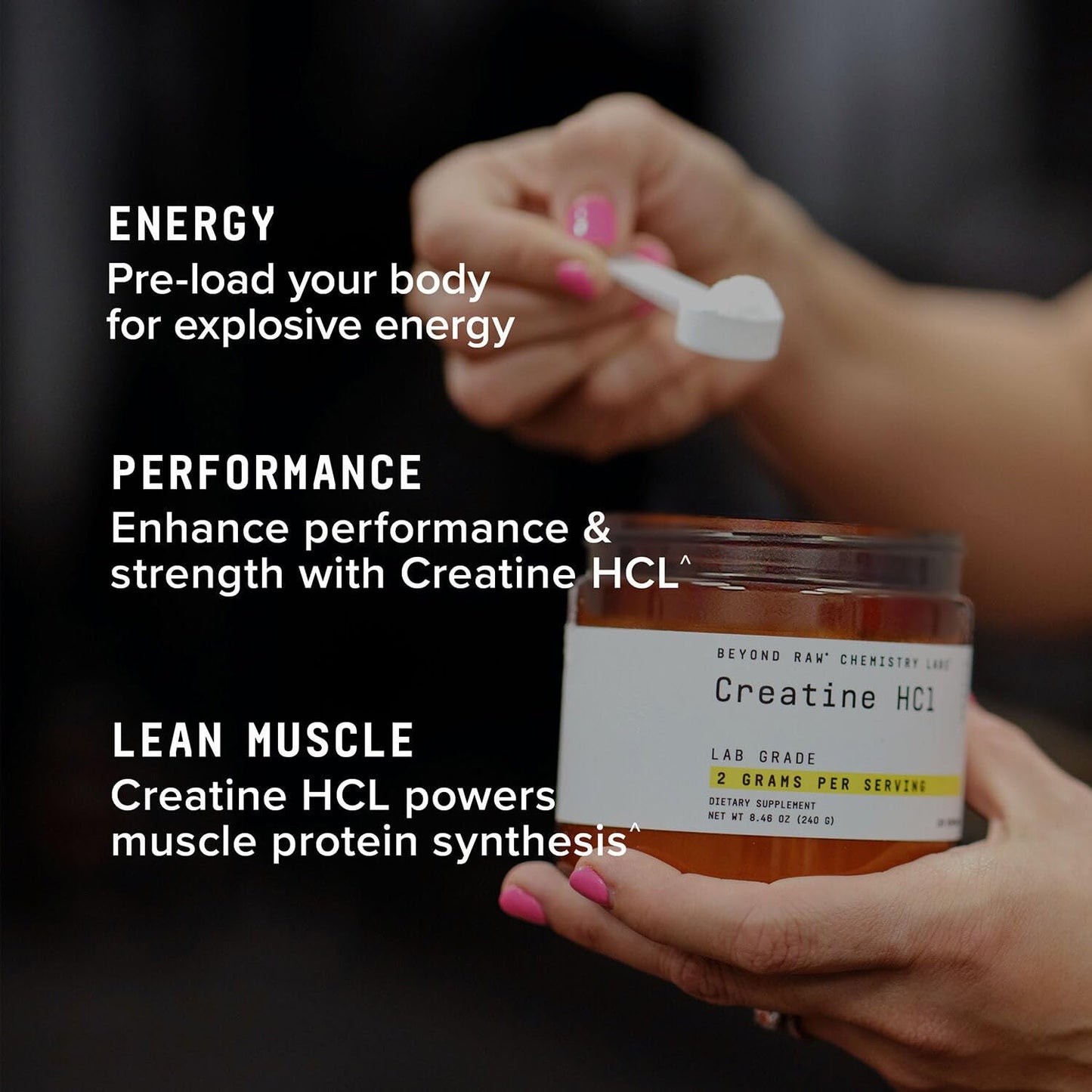 BEYOND RAW Creatine HCl Powder, Science Backed, Lab Grade, Creatine for Women & Men, Muscle Strength, Energy Production, Athletic Performance, Cognitive Support, - PrimeBioHealth - canada supplements