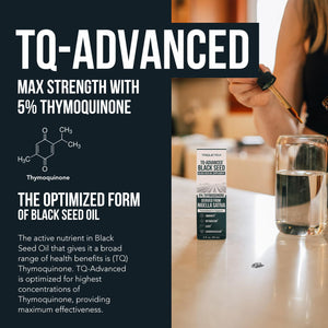 Black Seed Oil Softgels | 5% Thymoquinone - TQ-Advanced® | High Potency - 500 mg per Capsule - 15:1 Concentrate from Nigella Sativa Extract, Raw Form, Vegan Formula, Glass Bottle (60 Softgels) - PrimeBioHealth - canada supplements