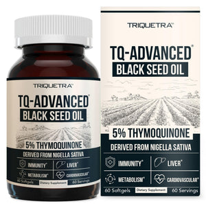 Black Seed Oil Softgels | 5% Thymoquinone - TQ-Advanced® | High Potency - 500 mg per Capsule - 15:1 Concentrate from Nigella Sativa Extract, Raw Form, Vegan Formula, Glass Bottle (60 Softgels) - PrimeBioHealth - canada supplements