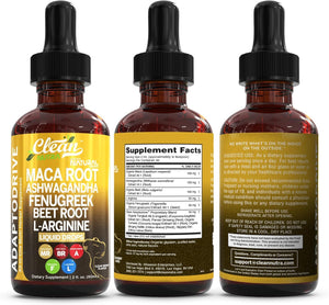 Clean Nutra Organic Maca Root Liquid Drops with Ashwagandha, Fenugreek, Beet Root and L-Arginine Liquid Multivitamin - PrimeBioHealth - canada supplements