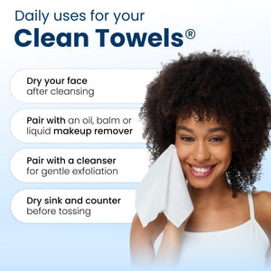 Clean Skin Club Clean Towels XL®, Travel Pack 100% USDA Biobased Disposable Face Towel - PrimeBioHealth - canada supplements