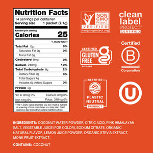 Cure Hydration | Plant-Based Electrolyte Drink Mix | No Added Sugar | FSA-HSA | Dehydration Relief Powder Made with Coconut Water | Non-GMO | Vegan | Pouch of 14 Packets - Blood Orange - PrimeBioHealth - canada supplements