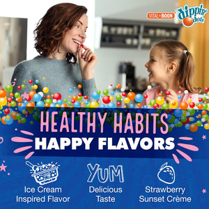Dippin Dots - Melatonin Gummies for Kids & Adults (60 Days Supply) Strawberry Sunset Creme Flavor | 2.5mg Per Kids Melatonin Supplement for Faster, - PrimeBioHealth - canada supplements