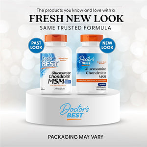 Doctor's BEST Glucosamine Chondroitin MSM - Joint Health Support Supplement for Women & Men, Nutritional Support for Joint Strength, Hair, Skin, & Nails, Gluten Free, Non GMO - 240 Capsules - PrimeBioHealth - canada supplements