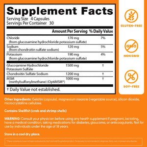 Doctor's BEST Glucosamine Chondroitin MSM - Joint Health Support Supplement for Women & Men, Nutritional Support for Joint Strength, Hair, Skin, & Nails, Gluten Free, Non GMO - 240 Capsules - PrimeBioHealth - canada supplements
