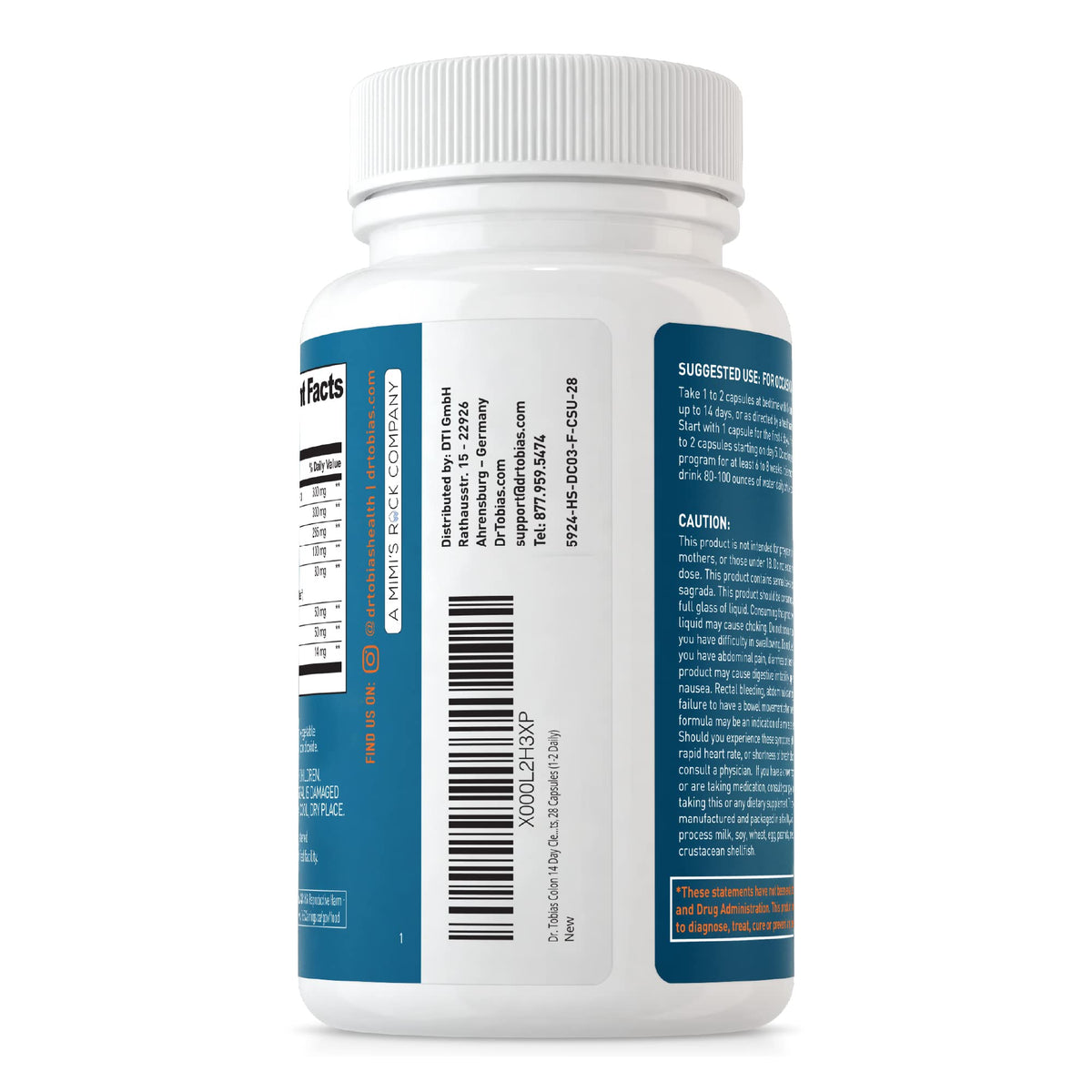 Dr. Tobias Colon Cleanse - Constipation Relief & Gut Health Support for Women & Men | 14 Day Colon Cleanser for a Gentle Colon Detox - PrimeBioHealth - canada supplements