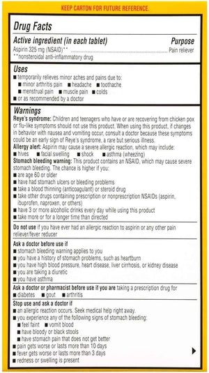 Ecotrin Regular Strength Safety Coated Aspirin | Arthritis Pain | 300 Tablets (2 Pack)