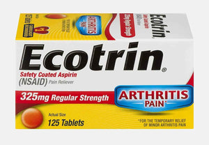 Ecotrin Safety Coated Aspirin Arthritis Pain Reliever Tablets, Regular Strength, NSAID 325 mg, 125 ct (Pack of 2)