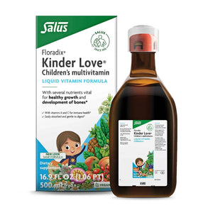 Floradix Kinder Love Children's Multivitamin - Herbal Supplement - Liquid Multivitamin for Kids - Vitamins A, C, D & E, Calcium & More