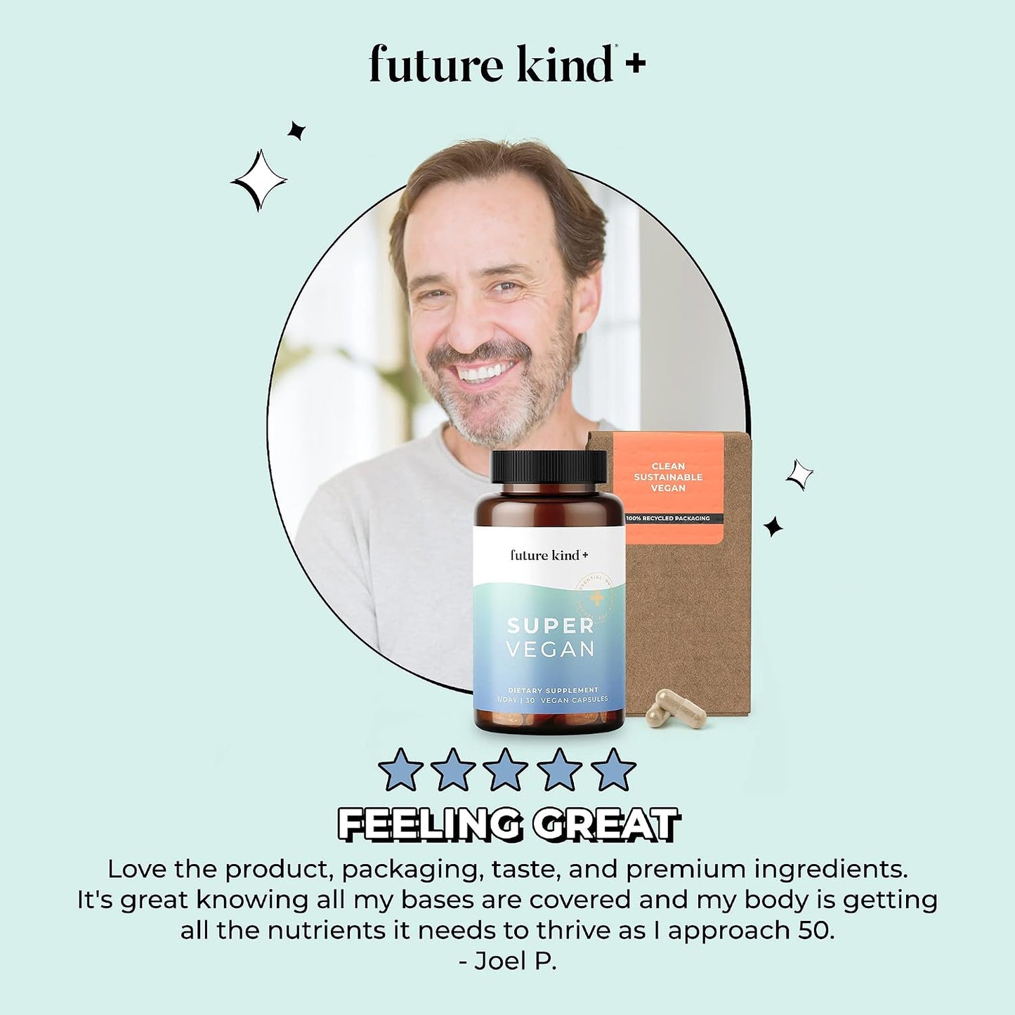 Future Kind - Super Vegan Formula with Lemon Balm, Ashwagandha Root Extract and Rhodiola Extract for Natural Mood Boost, Energy and Stress Support, 30 Capsules - PrimeBioHealth - canada supplements