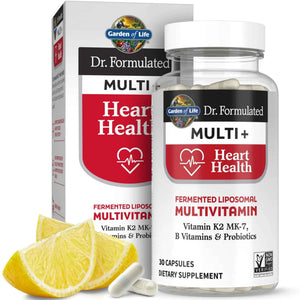 Garden of Life Dr. Formulated Multi+ Heart Health - Fermented Liposomal Multivitamin + Vitamin K2 MK-7, B Vitamins & Probiotics