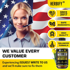HERBIFY Bundle Lions Mane Capsules & Mullein Drops - Daily Supplement for Memory, Focus, Clarity & Powerful Lung Cleanse Support - PrimeBioHealth - canada supplements