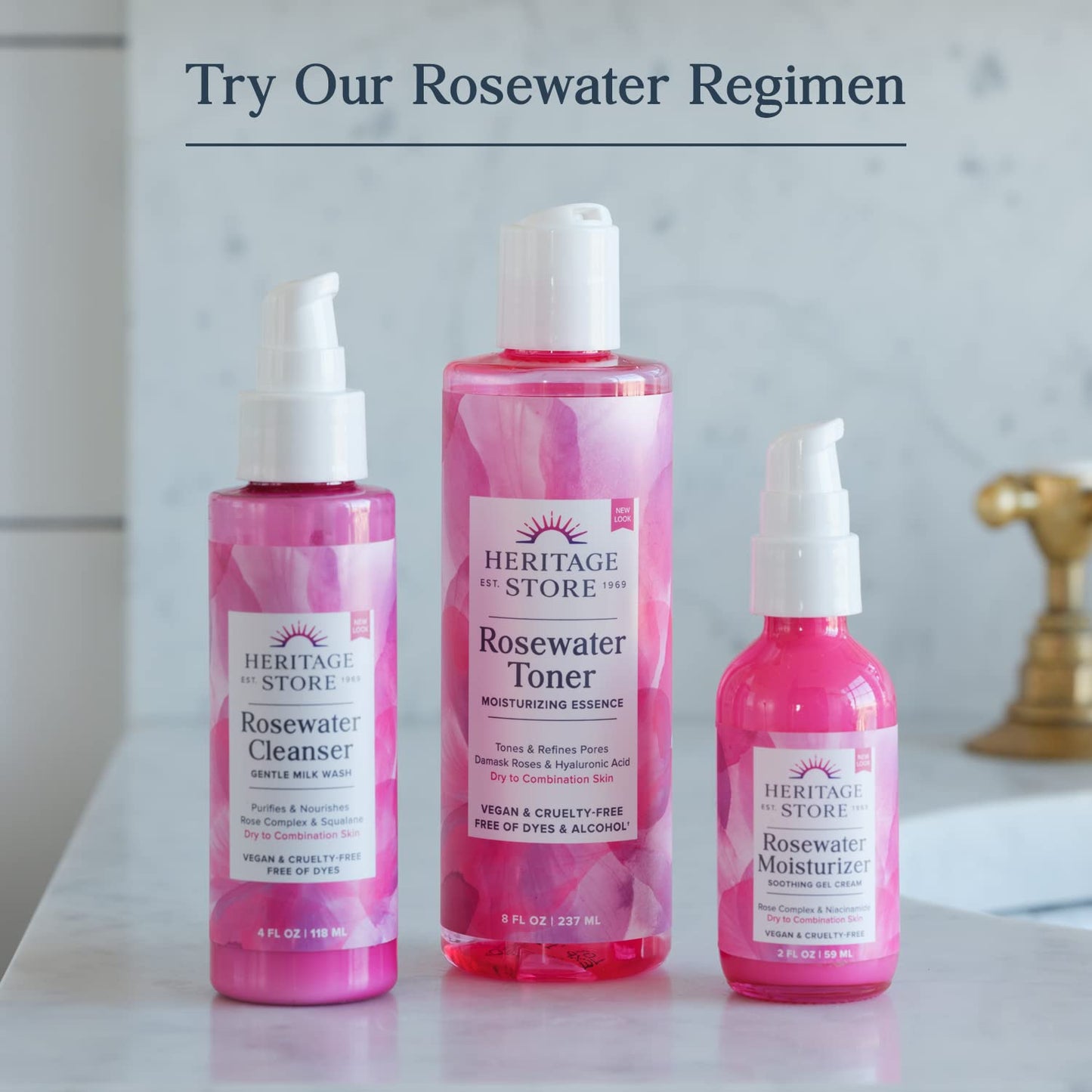 HERITAGE STORE Rosewater & Glycerin Hydrating Facial Mist - Dry Combination Skin Care - Rose Water Spray w/Vegetable Glycerine, Made Without Dyes or Alcohol, Hypoallergenic, 12 FL OZ - PrimeBioHealth - canada supplements