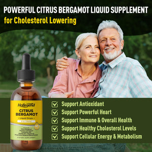 HOLLEGEND Citrus Bergamot Liquid Drops, Organic Citrus Bergamot 1000mg Supplement, Plus Soursop, CoQ10, Vitamin D3, K2, - PrimeBioHealth - canada supplements