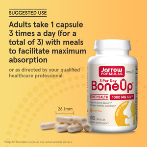 Jarrow Formulas BoneUp Three Per Day for Bone Density and Skeletal Nutrition, Includes Vitamin D3, K2 (as MK-7) and Calcium - PrimeBioHealth - canada supplements