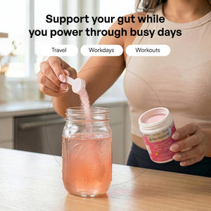 KEY NUTRIENTS Gut Health Hydration – Passionfruit Lemonade, Fiber Supplement with 3g Prebiotic Fiber & Akkermansia Probiotics for Women and Men - PrimeBioHealth - canada supplements