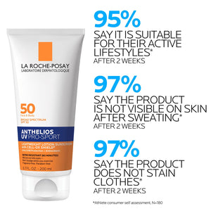 La Roche-Posay Anthelios UV Pro-Sport SPF 50 Sunscreen for Face & Body, Water & Sweat Resistant with Non-Drip Formula, Invisible Broad Spectrum Sunscreen Lotion - PrimeBioHealth - canada supplements
