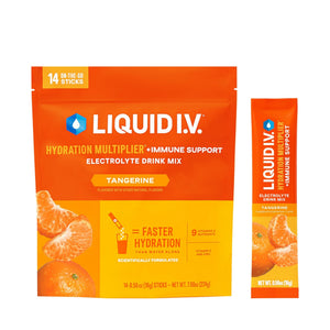 Liquid I.V.® Hydration Multiplier +Immune Support - Tangerine | Electrolyte Powder Drink Mix | 1 Pack (14 Servings) - PrimeBioHealth - canada supplements