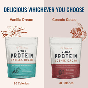 Live Conscious Cosmic Cacao - Organic Vegan Protein Powder, Chocolate Flavor, Plant-Based Blend - Pea Protein, Brown Rice, Pumpkin, Sacha Inchi - 20 Servings, 17 oz - PrimeBioHealth - canada supplements