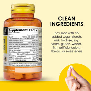 MASON NATURAL Mini Multi Vitamins, Vitamins A, C, D3, E, B1, B2, B3, B6, B12, Folate and Calcium for Overall Health, 1 Year Supply