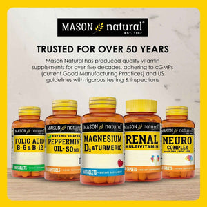 MASON NATURAL Mini Multi Vitamins, Vitamins A, C, D3, E, B1, B2, B3, B6, B12, Folate and Calcium for Overall Health, 1 Year Supply
