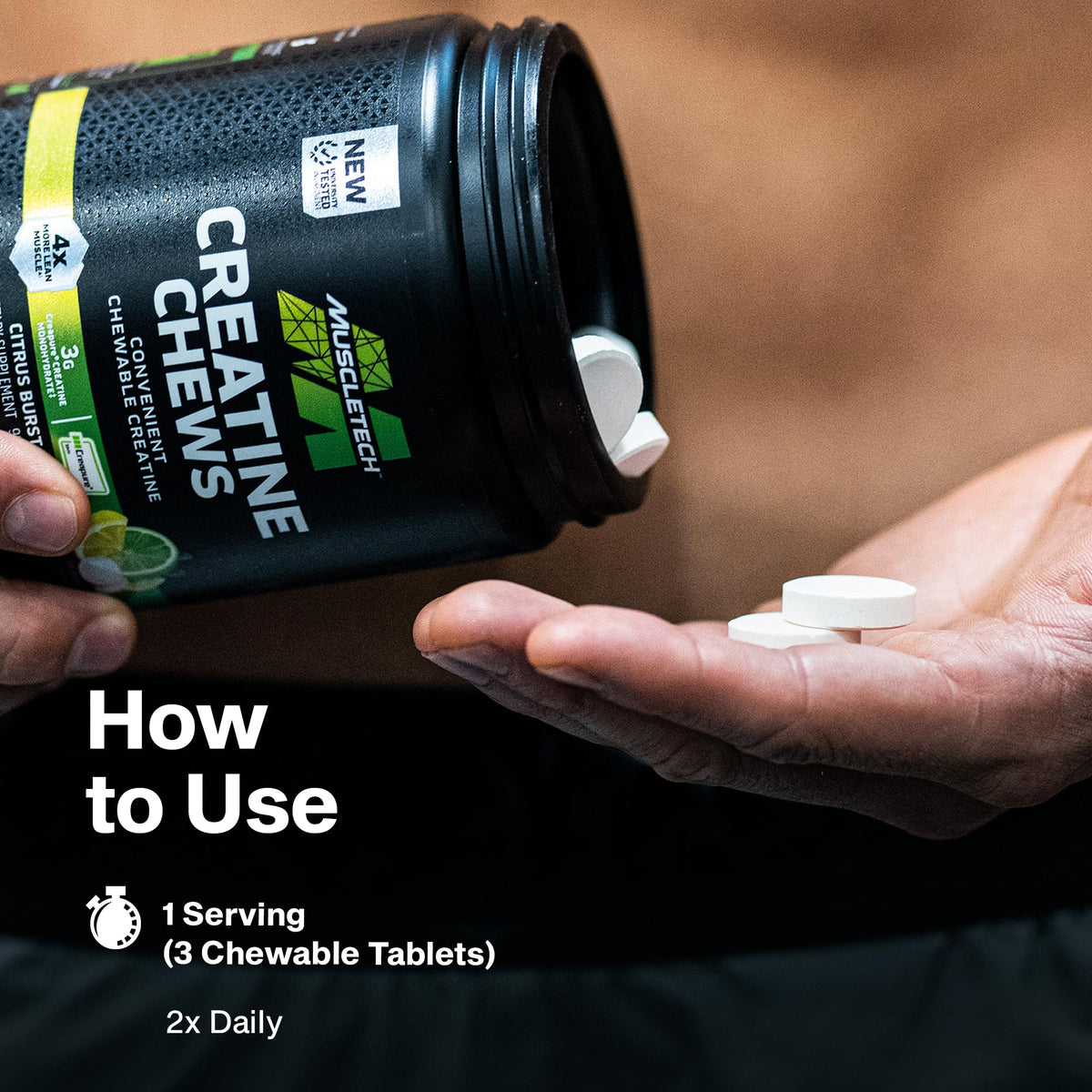 MuscleTech | Creatine Chews | Creapure Monohydrate Supplement for Muscle Recovery, Muscle Builder & Energy Boost | Pre Workout Supplement for Men & Women - PrimeBioHealth - canada supplements