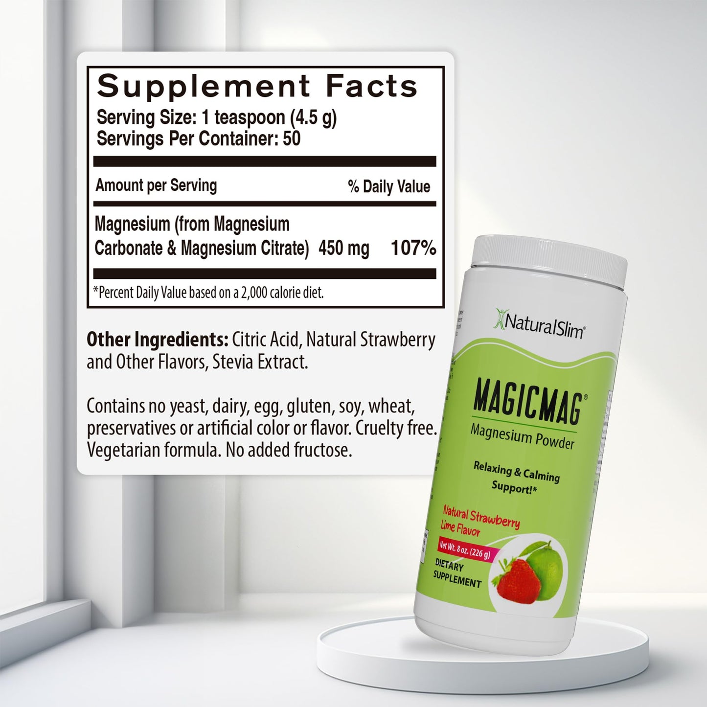 NaturalSlim MagicMag Magnesium Citrate Powder Drink for Relaxation, Stress, Constipation, Better Rest & Digestive Health, Magnesium Supplement for Women and Men - PrimeBioHealth - canada supplements
