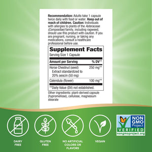 Nature's Way Horse Chestnut Extract, Premium Extract, Promotes Healthy Leg Veins*, 250 mg per Serving, Vegan - PrimeBioHealth - canada supplements