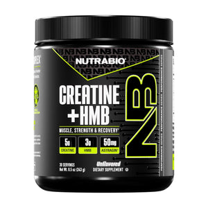 NutraBio Creatine + HMB- Creatine Monohydrate with HMB Powder for Muscle Growth, Increased Strength- 30 Servings (Unflavored) - PrimeBioHealth - canada supplements