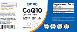 Nutricost CoQ10 100mg, 120 Vegetarian Capsules, 120 Servings - High Absorption, Vegetarian, Non-GMO, Coenzyme Q10 - PrimeBioHealth - canada supplements