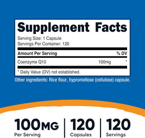 Nutricost CoQ10 100mg, 120 Vegetarian Capsules, 120 Servings - High Absorption, Vegetarian, Non-GMO, Coenzyme Q10 - PrimeBioHealth - canada supplements