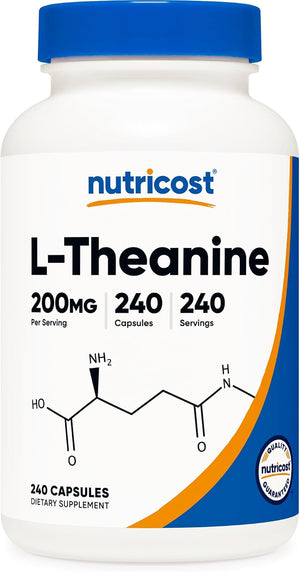 Nutricost L-Theanine 200mg, 240 Capsules - Double Strength - PrimeBioHealth - canada supplements