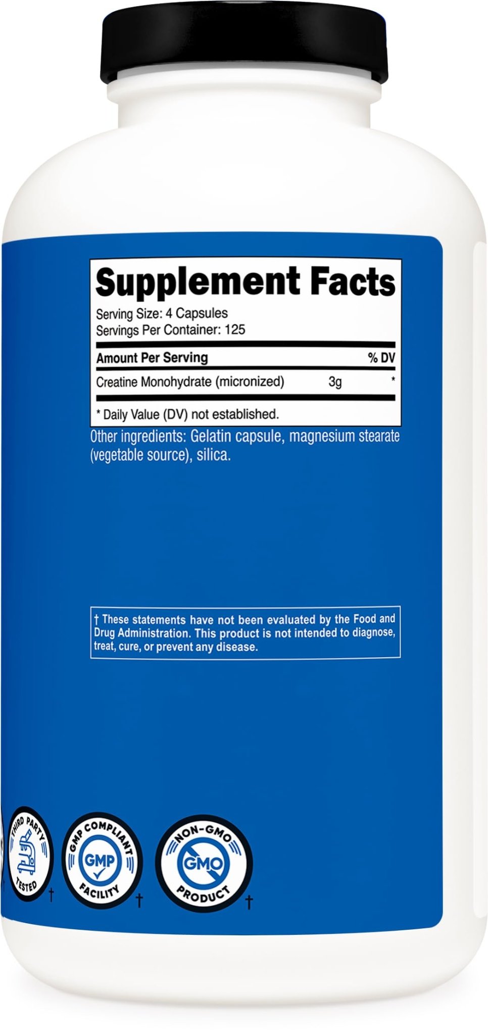 Nutricost Micronized Creatine Monohydrate 3,000mg 500 Capsules, 125 Servings, 750mg of Creatine Monohydrate Per Capsule - PrimeBioHealth - canada supplements