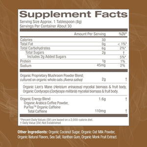OM MUSHROOM SUPERFOOD Coffee Latte Blend – Functional Mushroom Powder with Lion’s Mane & Cordyceps – Energy, Focus & Mental Clarity Support – 8.47 oz Canister (30 Servings) - PrimeBioHealth - canada supplements