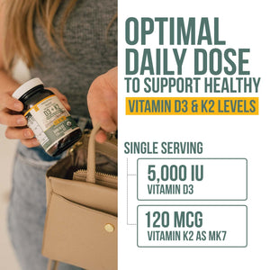 Organic Plant D3 + K2 | 5000 iu D3 + 120 mcg K2 as All-Trans MK7 from MenaQ7® - 100% Whole Food, Raw & Vegan | Enhanced Digestion with Prebiotic & Superfood Complex – D3 from Organic Algae (60 Count) - PrimeBioHealth - canada supplements