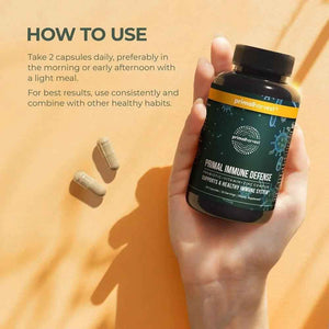 Primal Harvest Immune Defense 10-in-1 Supplement with Probiotics, Zinc, and Vitamins C, D3, K2, B6 Daily Immune Support for Adults