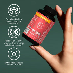 Primal Harvest Women+, Woman's Multivitamin Vitamin A, Vitamin C, Vitamin D and E, Vitamin B12, B6, Biotin - PrimeBioHealth - canada supplements