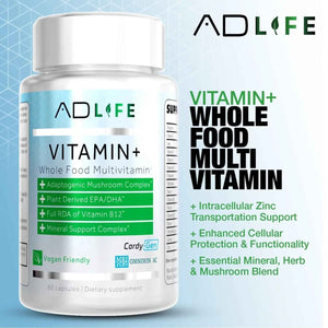 Project AD Vitamin+ Multimineral Multivitamin Supplement Complete Antioxidant, Energy & Immune Support. (60 Servings)
