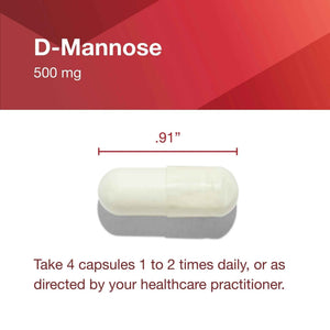 Protocol for Life Balance D-Mannose - 500mg - Bladder Cleanse - Support Healthy Urinary Tract* - For Men & Women - Kosher & Non-GMO - 90 Veg Capsules