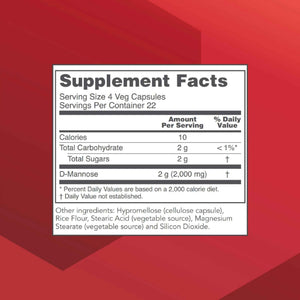 Protocol for Life Balance D-Mannose - 500mg - Bladder Cleanse - Support Healthy Urinary Tract* - For Men & Women - Kosher & Non-GMO - 90 Veg Capsules