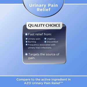 Quality Choice Fast Acting Urinary Pain Relief, Phenazopyridine Hydrochloride 95mg, Relieves UTI Pain, Burning, Frequent Urination, Bladder Discomfort, Urgency. One 30 Tablet Box (30 Total Tablets)