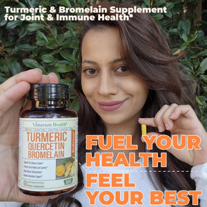 Quercetin with Bromelain Turmeric Curcumin Supplement – Allergy Relief, Immune & Joint Support – Organic Turmeric Supplement w/Bioperine for Enhanced Absorption - PrimeBioHealth - canada supplements