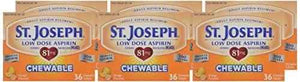 St. Joseph Orange Chewable 81mg Aspirin, 36 Tablets (Pack of 6)