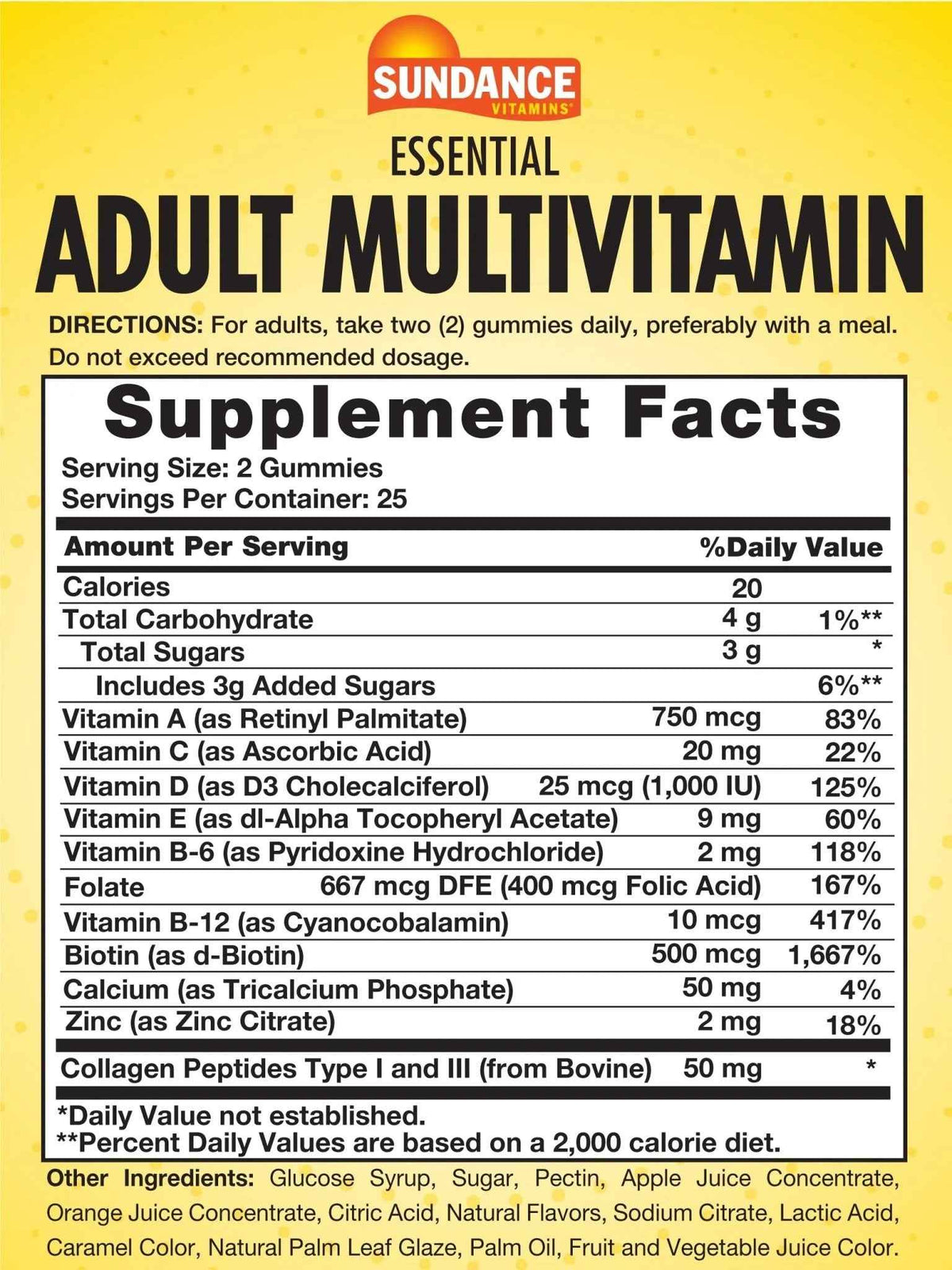 Sundance Multivitamin Gummies for Adults | for Men & Women | Mixed Berry Flavor | Non-GMO and Gluten Free Supplement