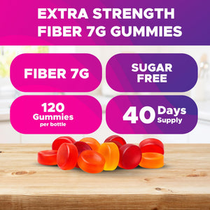 Vitabod Fiber Gummies 7G Per Serving for Digestive Health & Regularity, Prebiotic GOFOS™ Plant-Based Fiber, No Sugar Added, Vegan, Berry Peach Strawberry, 120 Gummies (Adults, Women & Men) - PrimeBioHealth - canada supplements
