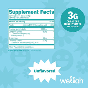 Wellah Creatine for Women - Creatine Monohydrate with Dandelion & Cranberry Extract (50 Servings, Strawberry Lemonade) | Creatine Monohydrate with Dandelion & Cranberry Extract - PrimeBioHealth - canada supplements