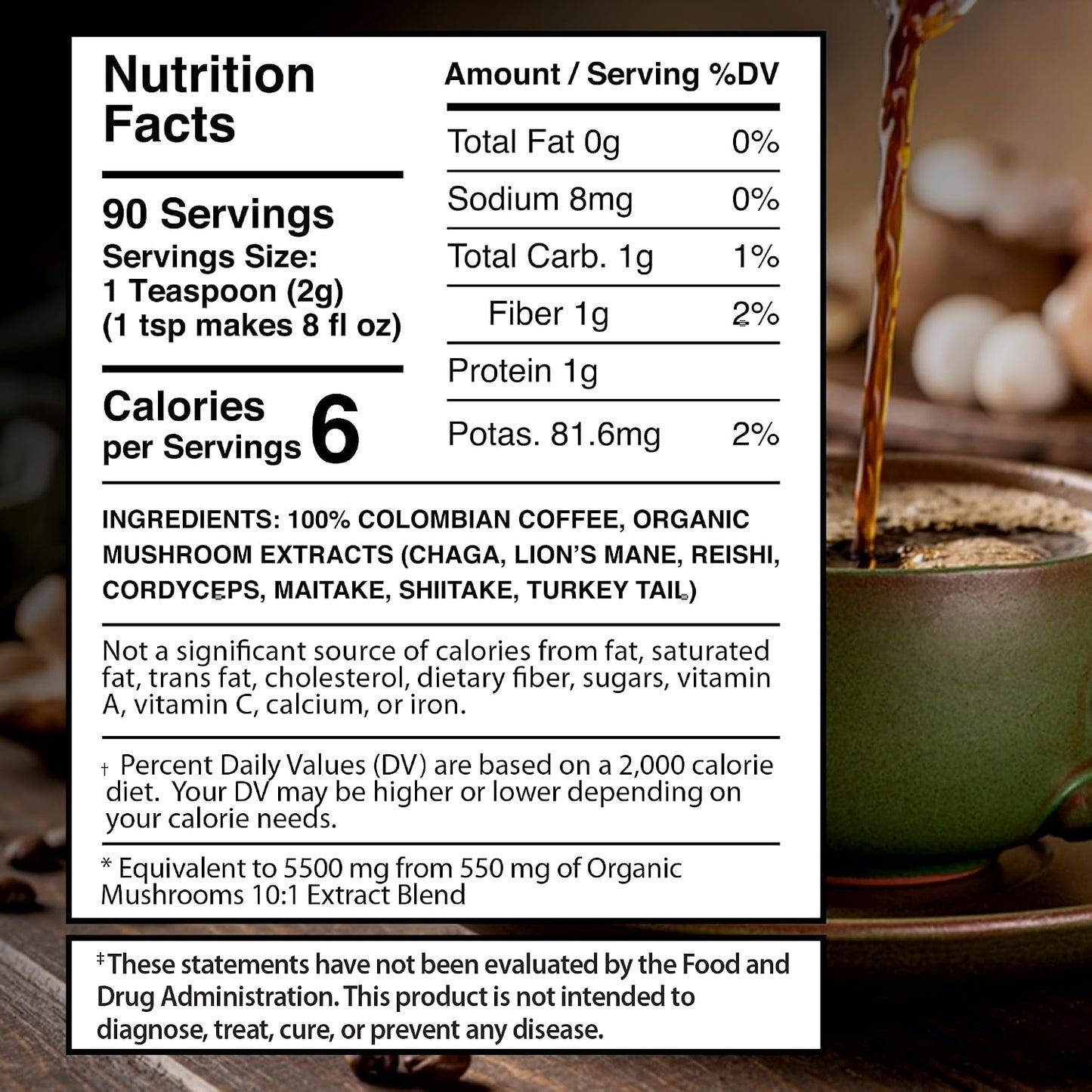 WELLNESS LABSRX Mushroom Powder 2000mg - Mushroom Coffee Blend 5500mg | Bundle - PrimeBioHealth - canada supplements