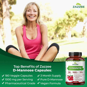 Zazzee Urinary Tract Cleanse & Detox Bundle | USDA Organic Dandelion Root Extract Capsules Plus D-Mannose 1000mg Capsules for UT & Bladder Cleansing