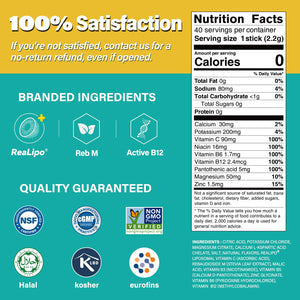 ZestLytes 40 Sticks Low Sodium Sugar Free & 0 Calorie Electrolyte Hydration Packets, Lightly Sweet Electrolyte Powder Drink Mix, Liquid Daily IV Flavors | Lemon Orange Peach Grapefruit - PrimeBioHealth - canada supplements