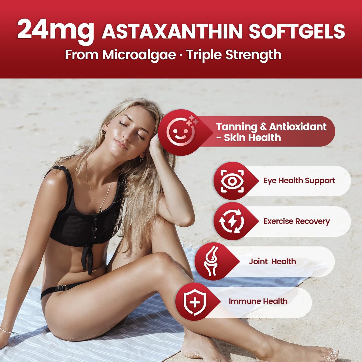 10 in 1 Astaxanthin Supplements 24mg, 4 Month Supply, Astaxantina Antioxidant from Fresh Haematococcus Pluvialis, Contains Lycopene, Grape Seed, Vitamin E - PrimeBioHealth - canada supplements
